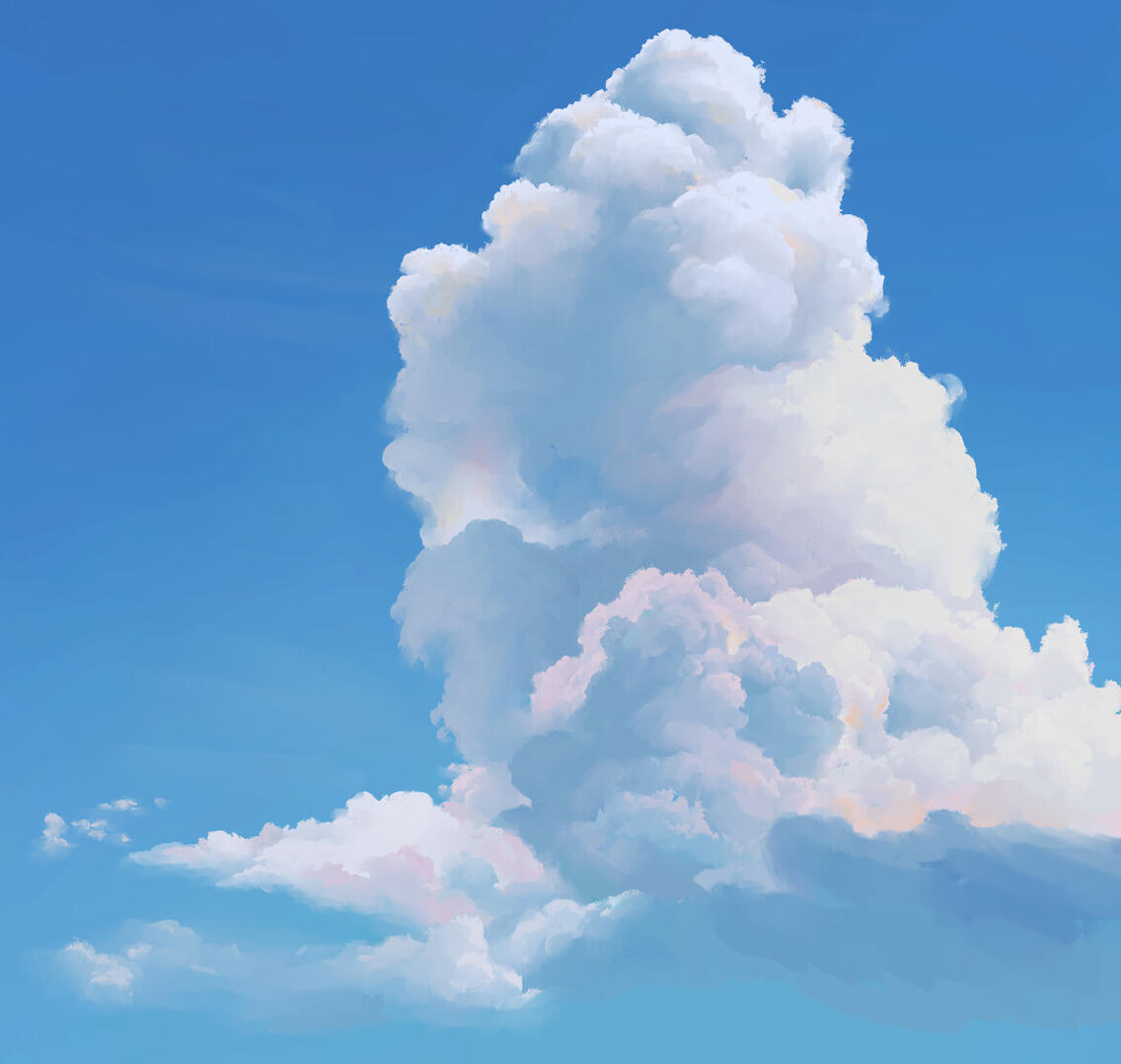 Clouds study from picture, 2024