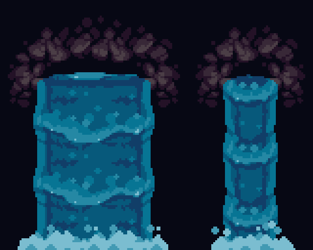 Tileable and animated waterfall