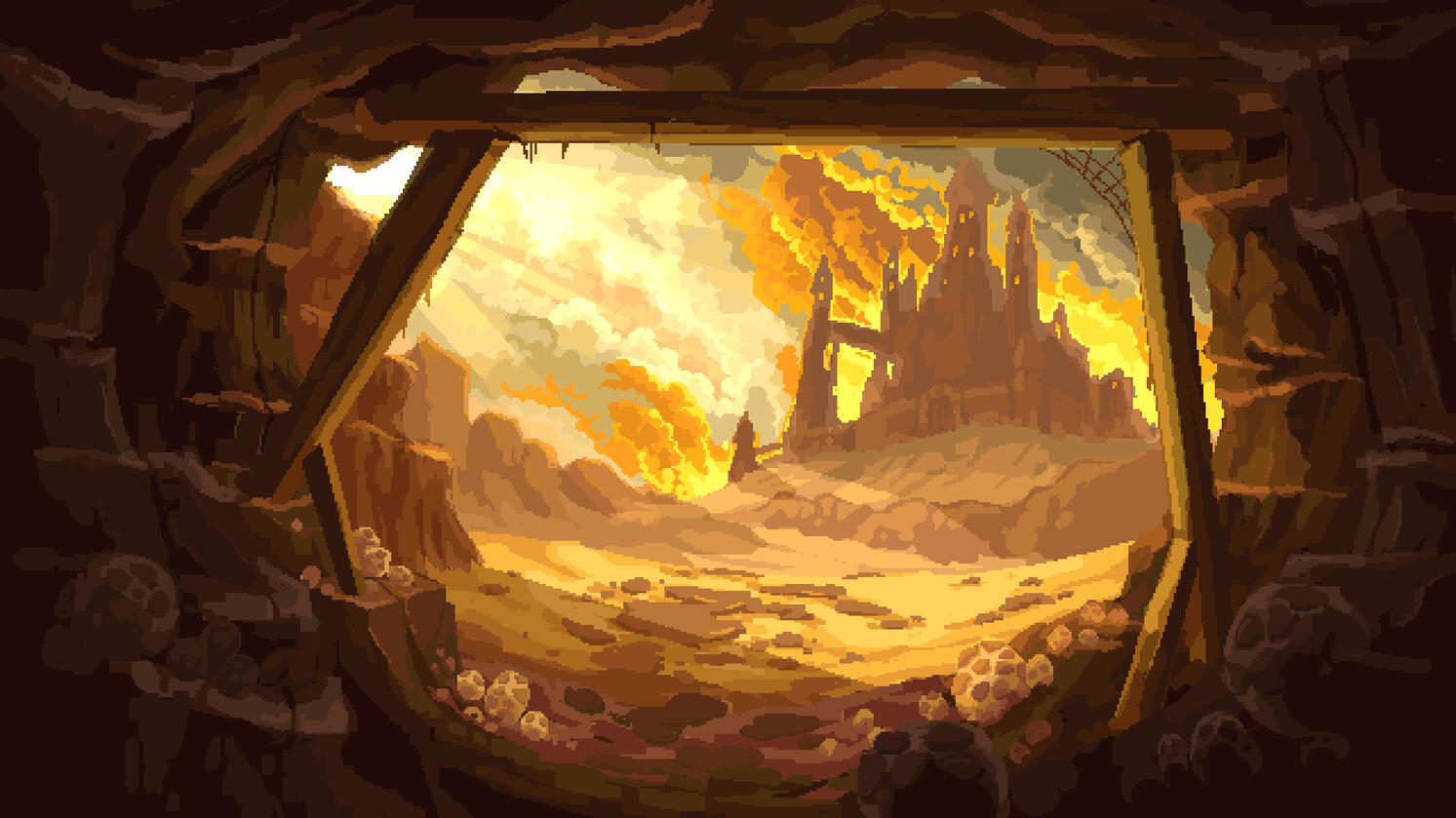 Fantasy desert castle, illustration