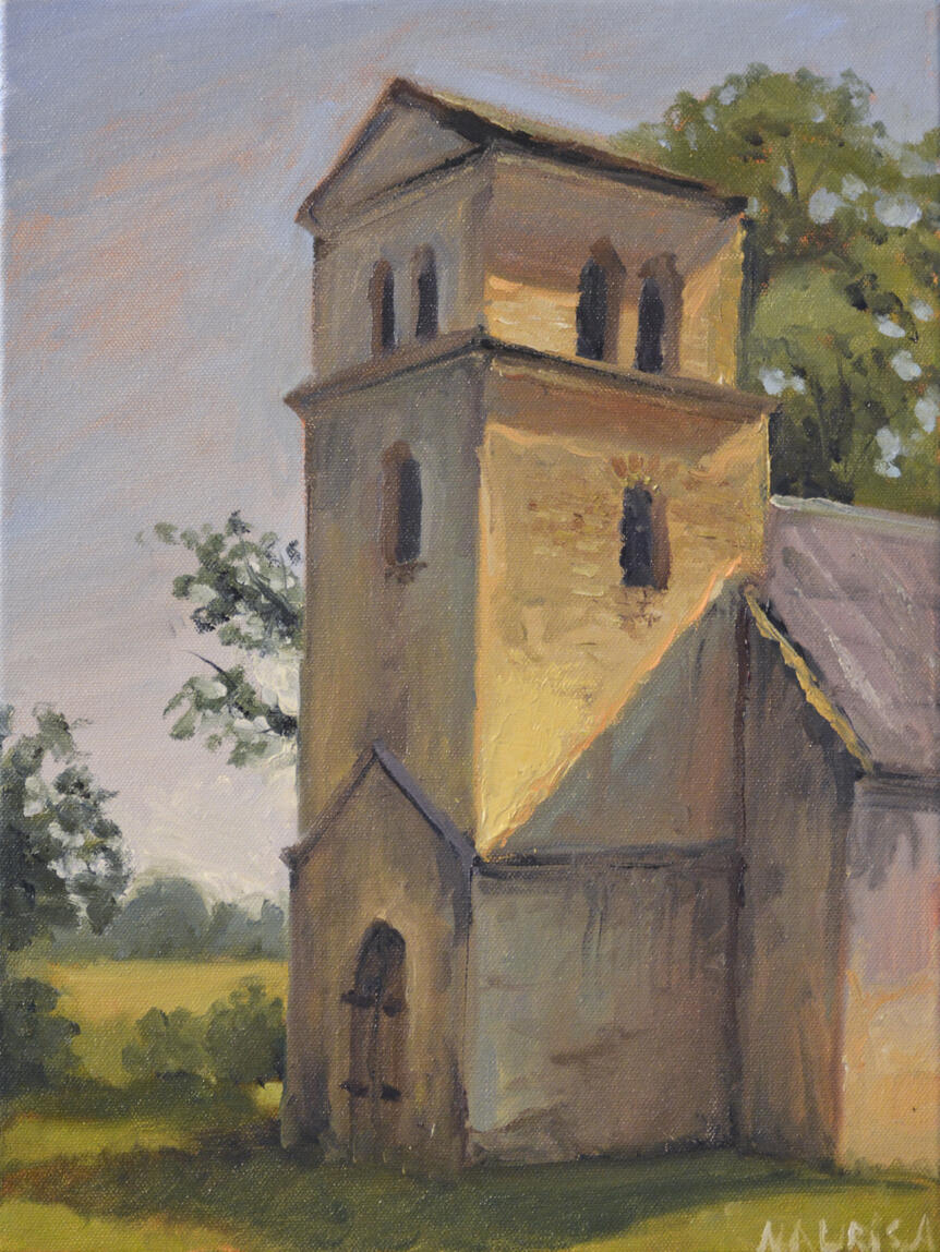 AVAILABLE, 30x40cm, Oil Painting, 2026, Plein air abandoned church.
