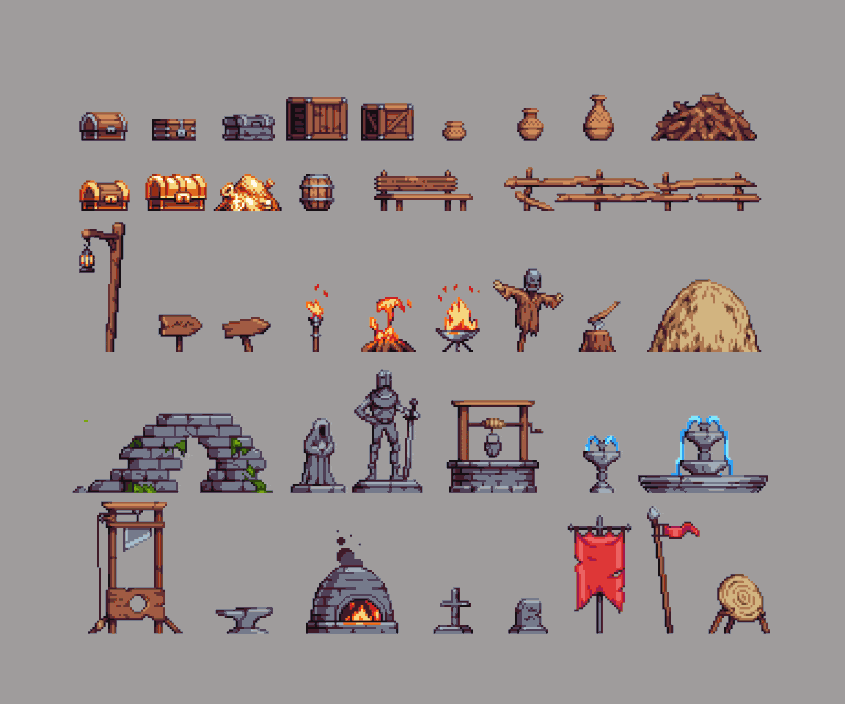 Fantasy Platformer Props